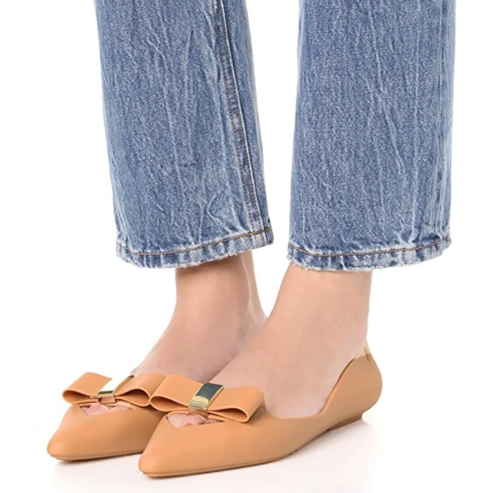 Melissa Camel Flats with Elegant Bow